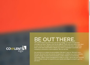 How covalentlogic.com looks like on a tablet such as an iPad.