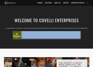 How covelli.com looks like on a tablet such as an iPad.