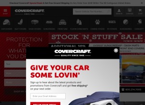 How covercraft.com looks like on a tablet such as an iPad.