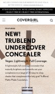 How covergirl.com looks like on a mobile device such as an iPhone.