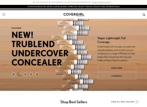 How covergirl.com looks like on a tablet such as an iPad.