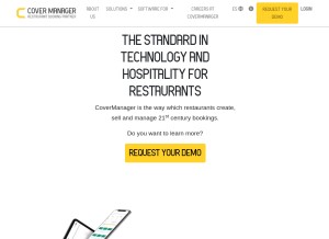 How covermanager.com looks like on a tablet such as an iPad.