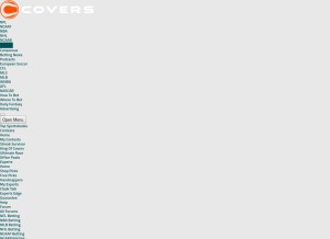 How covers.com looks like on a tablet such as an iPad.