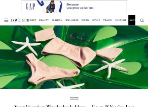 How coveteur.com looks like on a tablet such as an iPad.