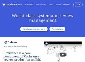 How covidence.org looks like on a tablet such as an iPad.