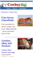 How cowboyway.com looks like on a mobile device such as an iPhone.
