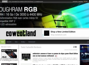 How cowcotland.com looks like on a tablet such as an iPad.