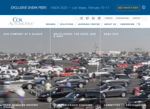 How coxautoinc.com looks like on a tablet such as an iPad.