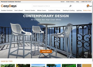 How cozydays.com looks like on a tablet such as an iPad.