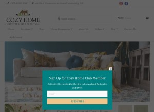 How cozyhome.ae looks like on a tablet such as an iPad.