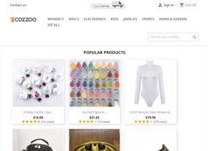 How cozzoo.com looks like on a tablet such as an iPad.