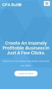 How cpabuild.com looks like on a mobile device such as an iPhone.