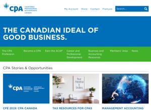 How cpacanada.ca looks like on a tablet such as an iPad.