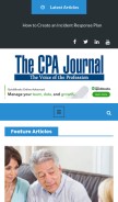 How cpajournal.com looks like on a mobile device such as an iPhone.
