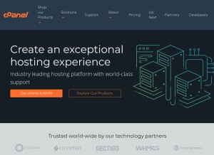 How cpanel.com looks like on a tablet such as an iPad.