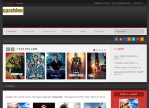 How cpasbien-films.fr looks like on a tablet such as an iPad.
