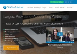 How cpasitesolutions.com looks like on a tablet such as an iPad.