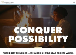How cpcc.edu looks like on a tablet such as an iPad.