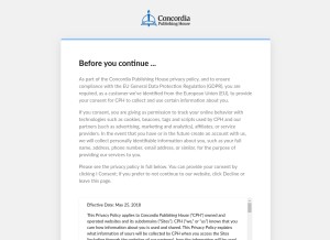 How cph.org looks like on a tablet such as an iPad.