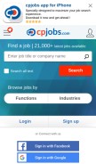 How cpjobs.com looks like on a mobile device such as an iPhone.