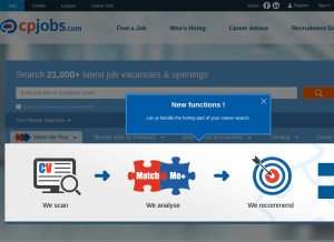How cpjobs.com looks like on a tablet such as an iPad.