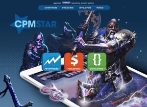 How cpmstar.com looks like on a tablet such as an iPad.