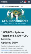 How cpubenchmark.net looks like on a mobile device such as an iPhone.