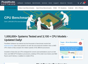 How cpubenchmark.net looks like on a tablet such as an iPad.