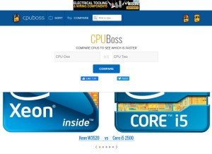 How cpuboss.com looks like on a tablet such as an iPad.