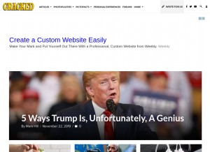 How cracked.com looks like on a tablet such as an iPad.