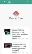 How crackhints.com looks like on a mobile device such as an iPhone.