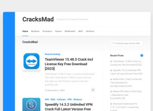 How cracksmad.com looks like on a tablet such as an iPad.