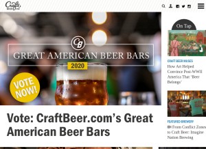 How craftbeer.com looks like on a tablet such as an iPad.