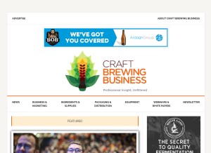 How craftbrewingbusiness.com looks like on a tablet such as an iPad.