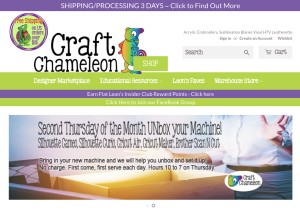 How craftchameleon.com looks like on a tablet such as an iPad.