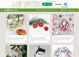 How craftgawker.com looks like on a tablet such as an iPad.