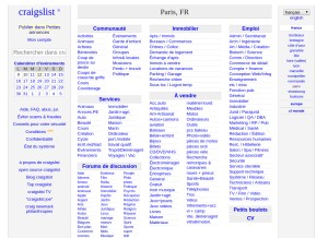How craiglist.org looks like on a tablet such as an iPad.