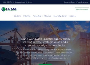 How craneww.com looks like on a tablet such as an iPad.