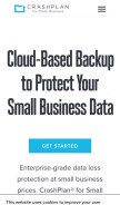 How crashplanpro.com looks like on a mobile device such as an iPhone.