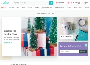 How cratejoy.com looks like on a tablet such as an iPad.