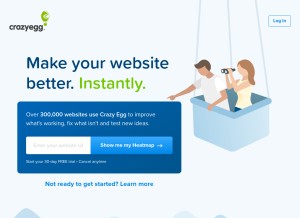 How crazyegg.com looks like on a tablet such as an iPad.