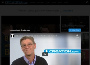 How creation.com looks like on a tablet such as an iPad.
