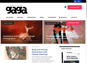 How creativegaga.com looks like on a tablet such as an iPad.