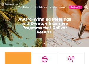 How creativegroupinc.com looks like on a tablet such as an iPad.