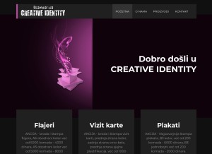 How creativeidentity.rs looks like on a tablet such as an iPad.