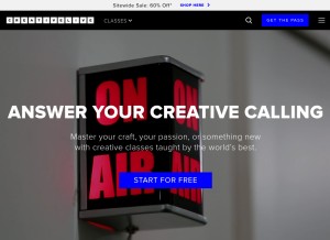 How creativelive.com looks like on a tablet such as an iPad.