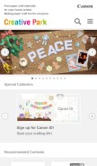 How creativepark.canon looks like on a mobile device such as an iPhone.