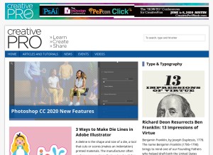 How creativepro.com looks like on a tablet such as an iPad.