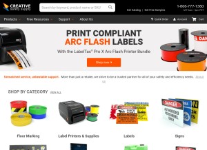 How creativesafetysupply.com looks like on a tablet such as an iPad.