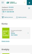 How credit-agricole.pl looks like on a mobile device such as an iPhone.